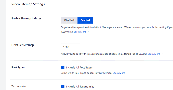 動画サイトマップの設定 Video sitemap settings