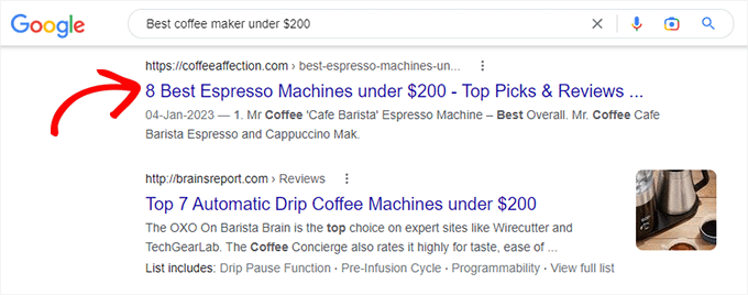 検索結果に表示される SEO タイトル SEO title appearing in search results