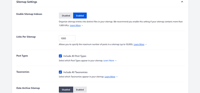 サイトマップの設定 Sitemap settings