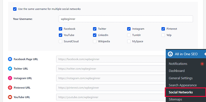 ソーシャル メディアのプロフィール URL を追加する Add social media profile URLs