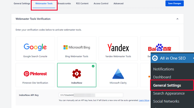 IndexNow が有効 IndexNow enabled