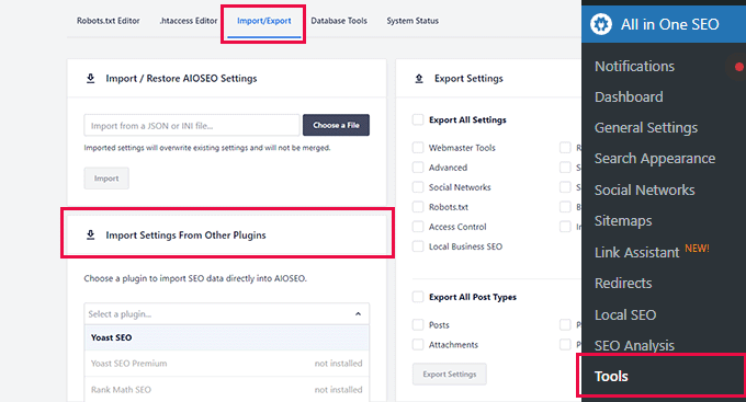SEO データを手動でインポートする Import SEO data manually