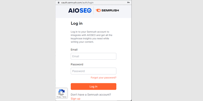 セムラッシュにログイン login to Semrush