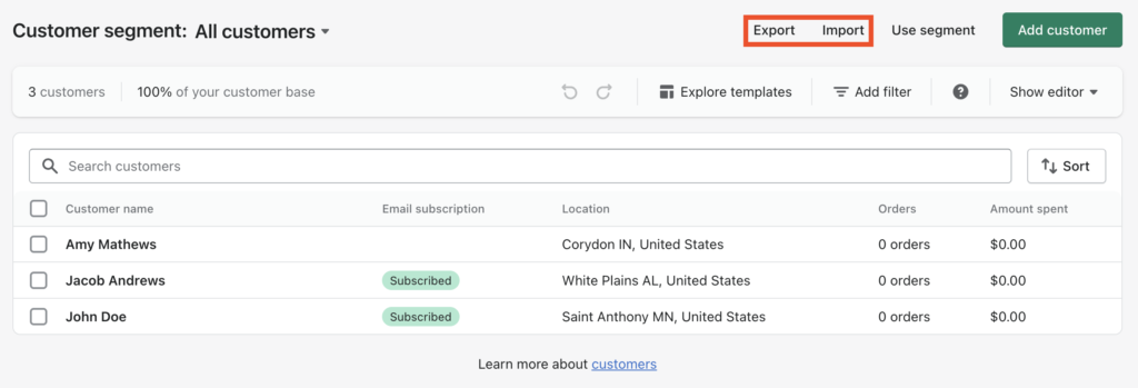Alat ekspor impor pelanggan di Shopify