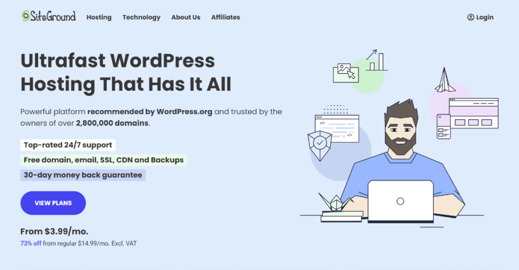الصفحة الرئيسية siteground