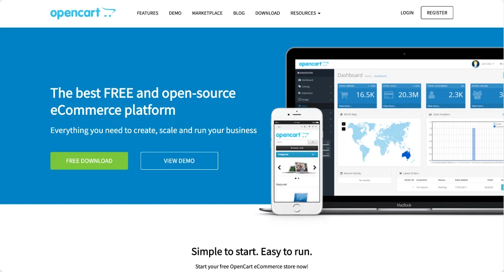 Shopifyの代替手段であるopencart