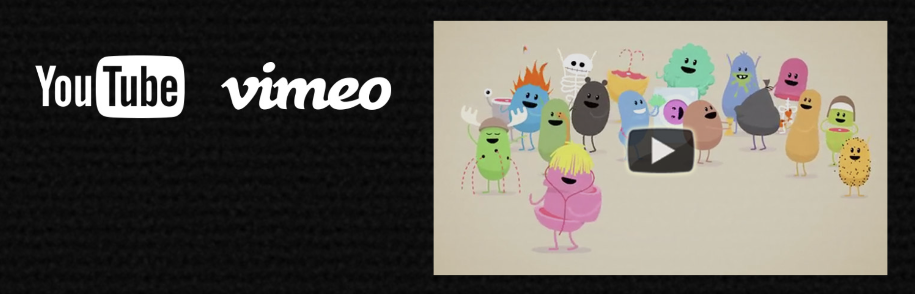 Lazy Load for Videos imagem com logotipos e uma imagem de vídeo