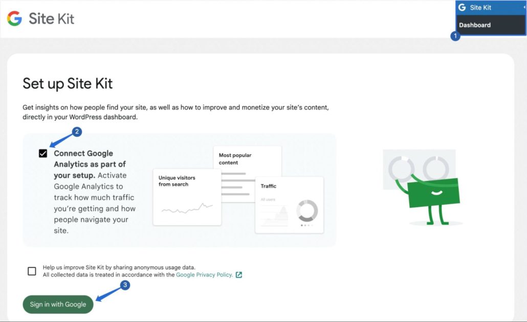 使用 Site Kit 设置 WordPress 访客跟踪