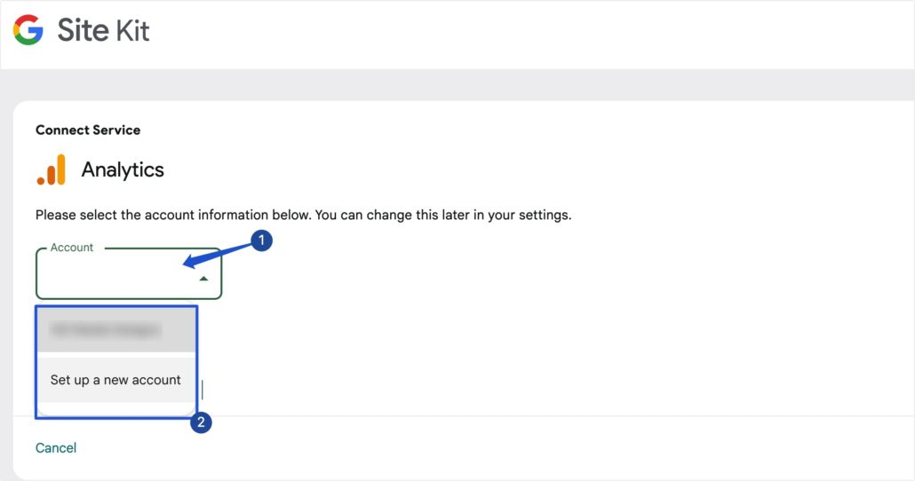 创建新的 Google 分析属性