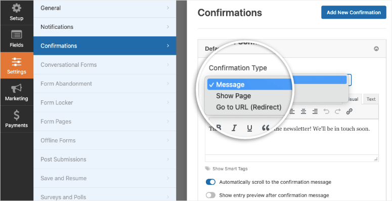 การยืนยันใน wpforms - IsItWP - ตัวตรวจจับธีม WordPress ฟรี confirmation in wpforms