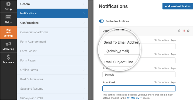 การแจ้งเตือนทางอีเมลของผู้ดูแลระบบใน wpforms - IsItWP - ตัวตรวจจับธีม WordPress ฟรี admin email notification in wpforms