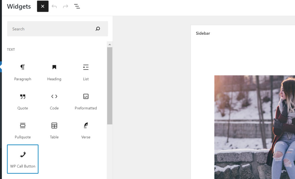 Il menu Widget in WordPress