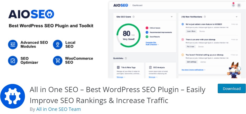 多合一 SEO – 最好的 WordPress SEO 插件