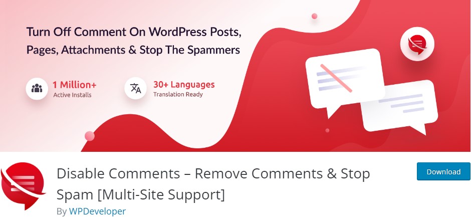 禁用评论 – 免费的 WordPress 插件