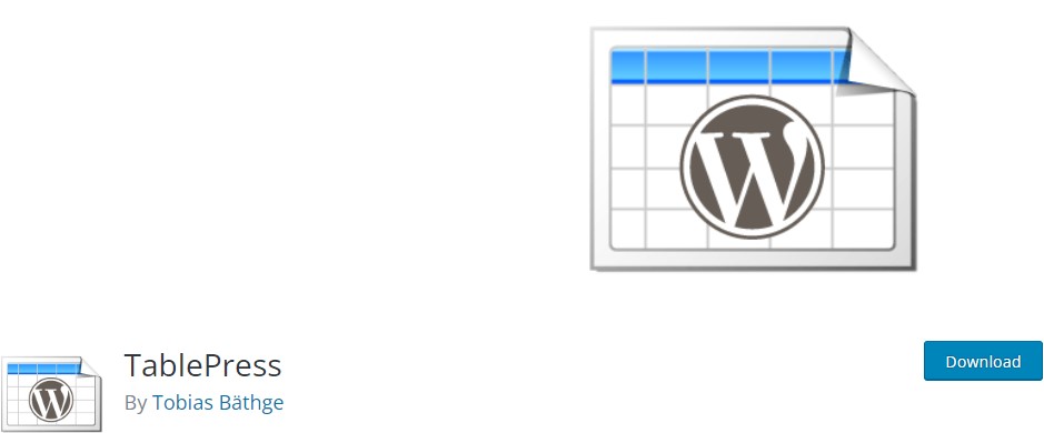 TablePress – 免费的 WordPress 插件