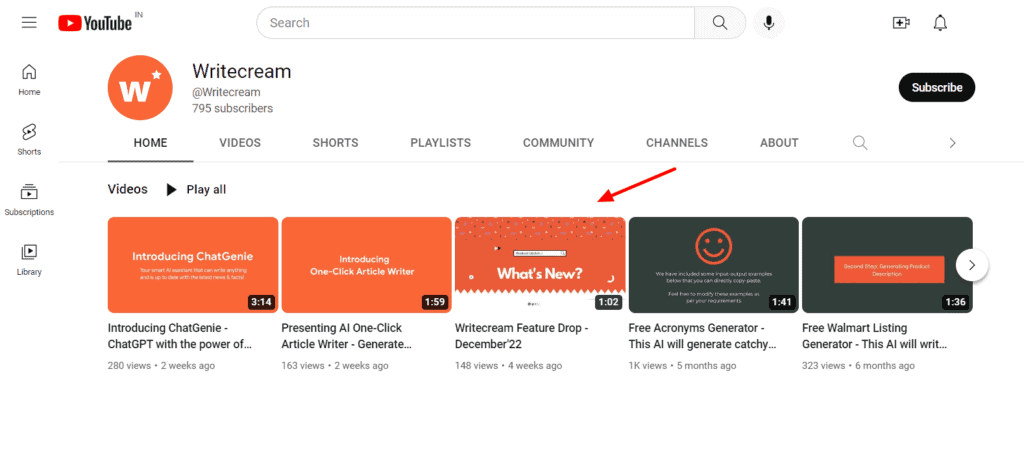 ช่อง YouTube ของไรท์ครีม