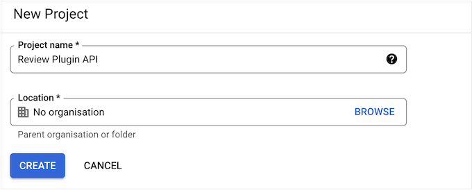 การสร้างโครงการใหม่ใน Google Cloud Console Creating a new project in the Google Cloud console