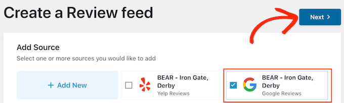 การเลือกหน้า Google เป็นแหล่งรีวิว Choosing a Google page as a review source