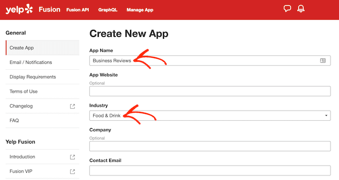 การสร้างแอป Yelp ในคอนโซลนักพัฒนาซอฟต์แวร์ Creating a Yelp app in the Developers console