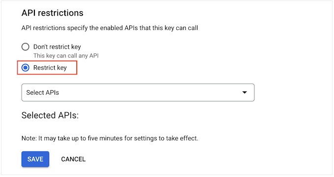 การเพิ่มข้อ จำกัด ให้กับคีย์ Google API Adding restrictions to a Google API key