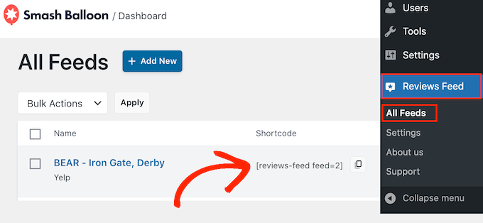 การเพิ่มฟีดรีวิวไปยัง WordPress โดยใช้รหัสย่อ Adding a review feed to WordPress using shortcode