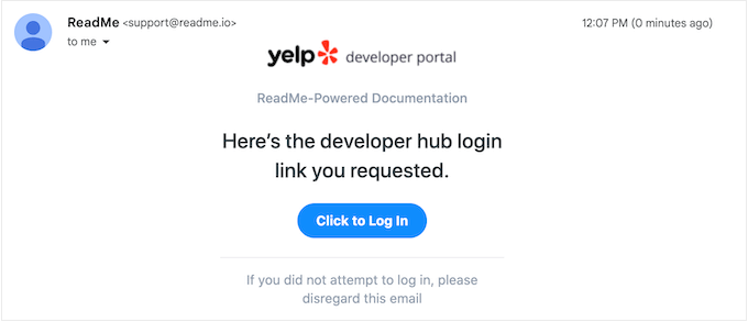 ลงชื่อเข้าใช้เว็บไซต์ Yelp Developers Logging into the Yelp Developers website