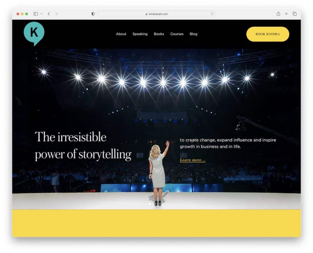 site web de conférencier kindra hall