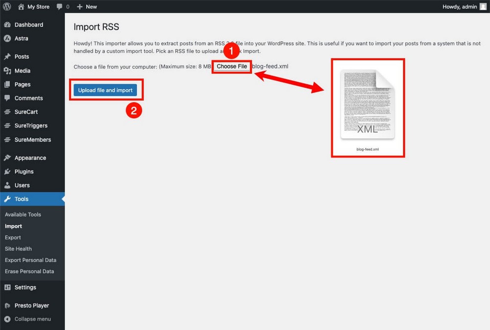 Cómo importar archivos RSS a WordPress