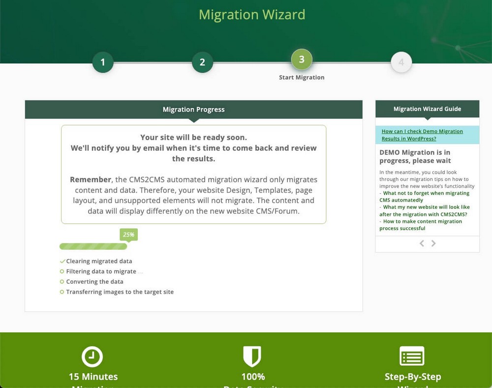 Migración de Wix en progreso