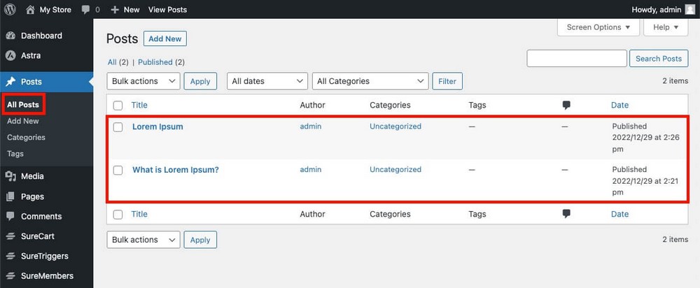 Publicaciones de Wix importadas en WordPress