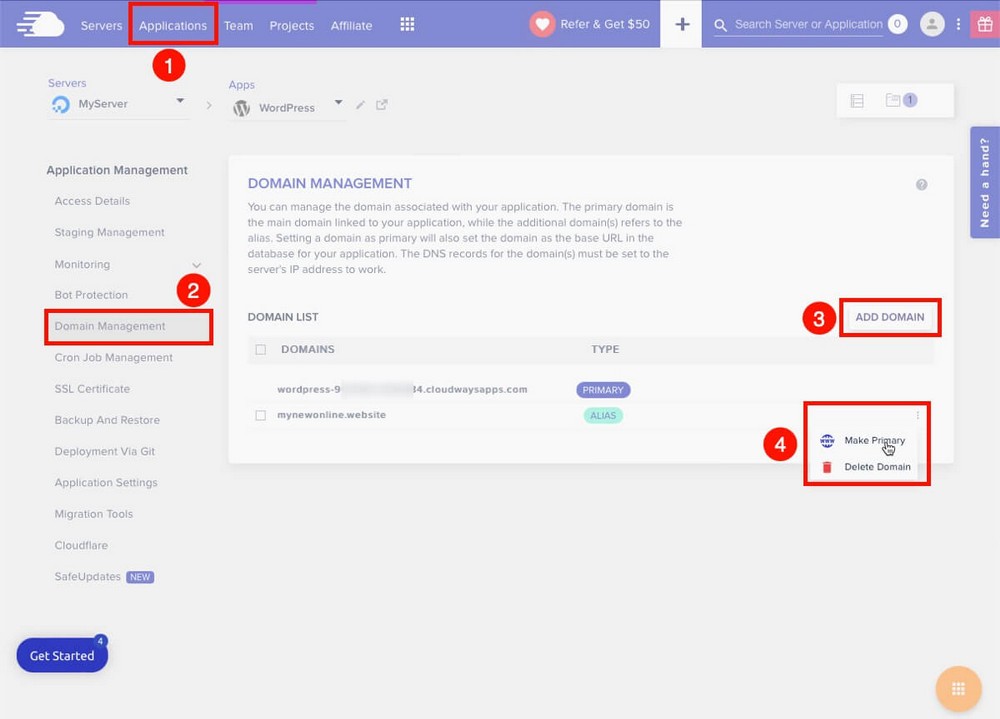 Cómo agregar un dominio personalizado en Cloudways