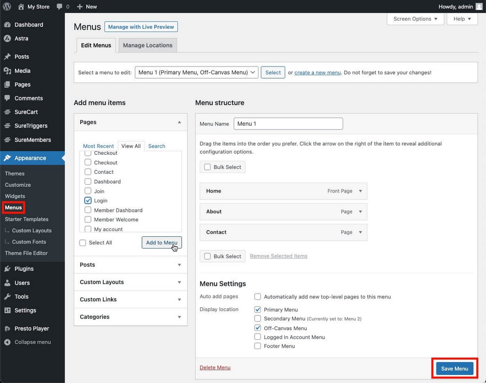 Cómo crear menús en WordPress