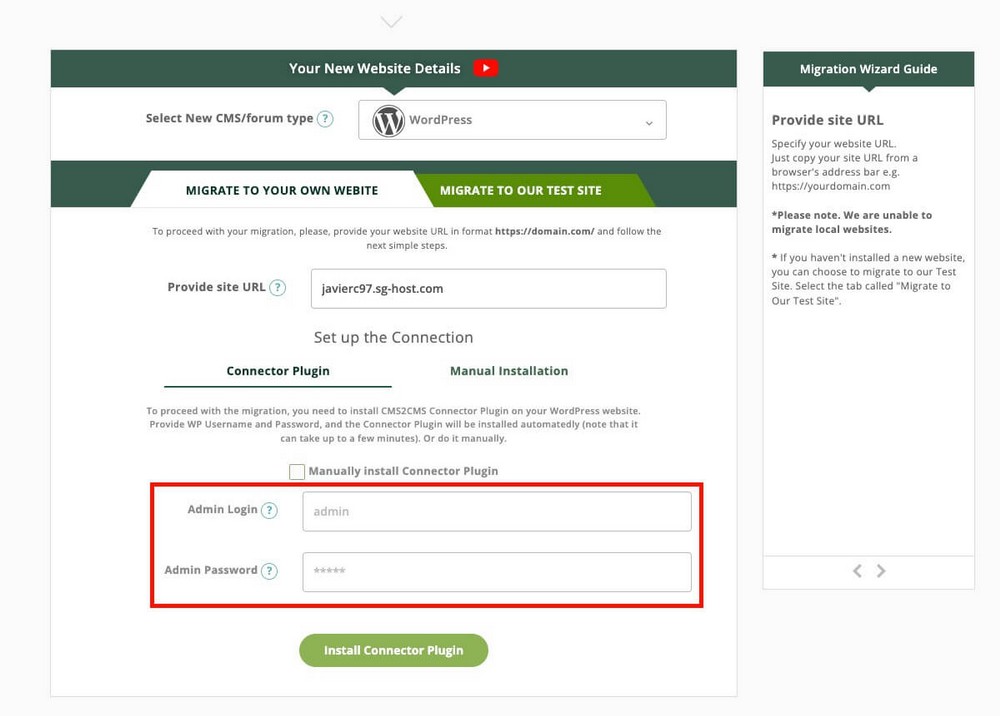 CMS2CMS conectar WordPress