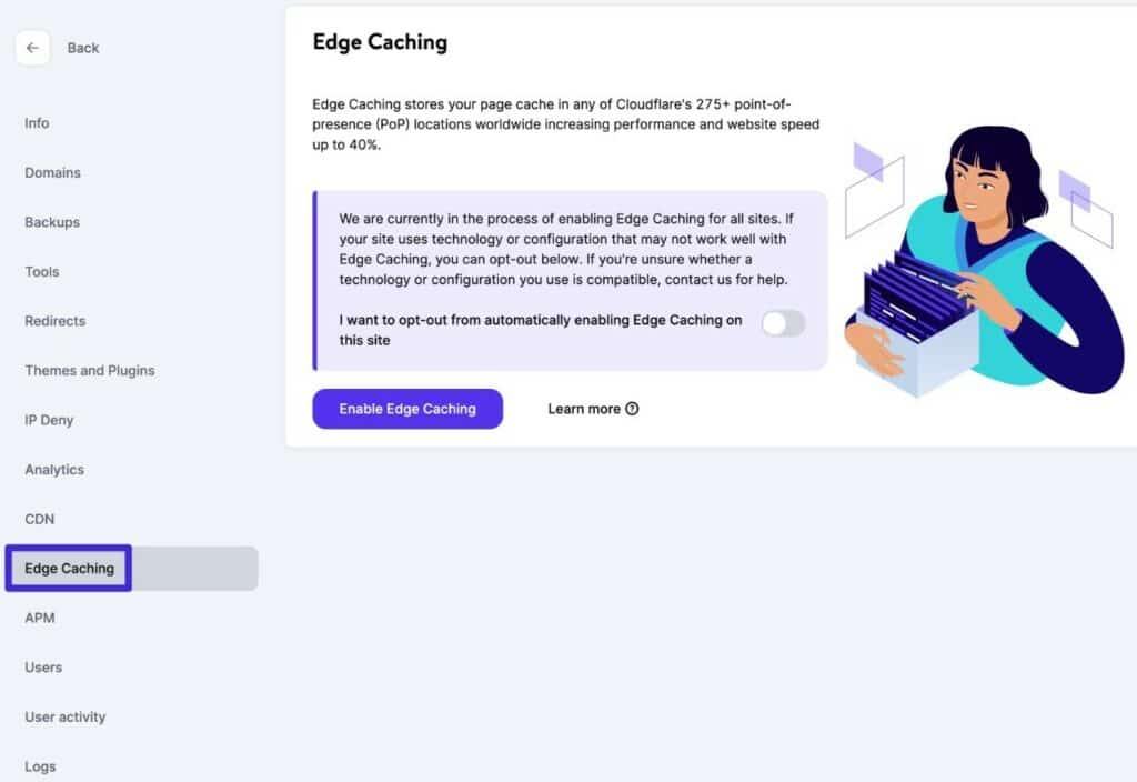Come abilitare Kinsta Edge Caching.