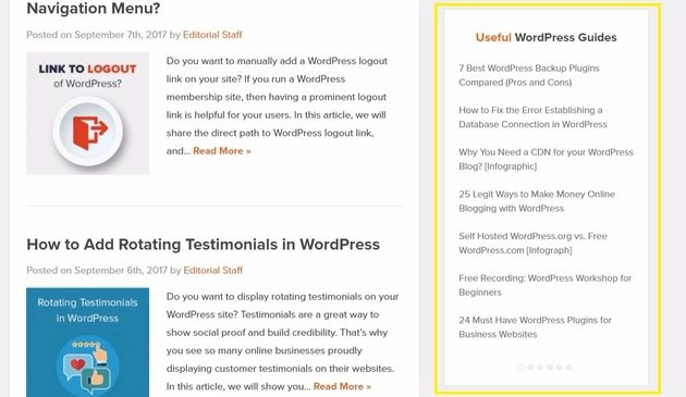 sidebar daftar isi untuk wordpress