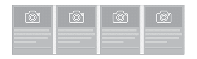 เค้าโครงโดยมู่เล่การ์ด เค้าโครงตาราง css วิธีการสอนสี่แถวการ์ด