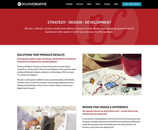 ภาพหน้าจอจากเว็บไซต์ Bourn Creative