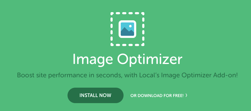 Screenshot von Image Optimizer, einem kostenlosen Add-on für Local: das weltweit beliebteste lokale Entwicklungstool
