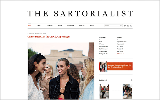 sartoriast 網站截圖 wordpress 博客示例