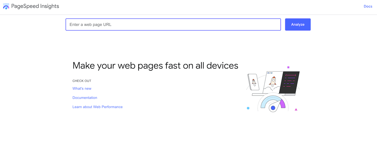 Sito web di Google PageSpeed Insights