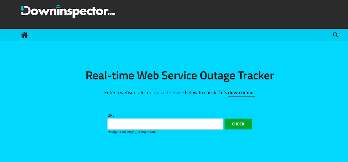 Sito web di Downinspector