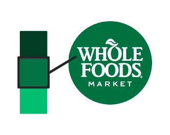 el logotipo de Whole Foods con un tono de verde seleccionado