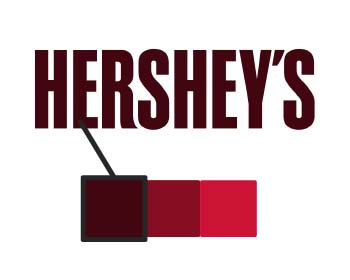 El logotipo de Hershey con un tono de marrón seleccionado