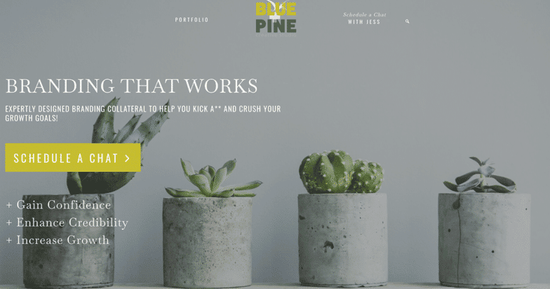 Blue + Pine 網站截圖