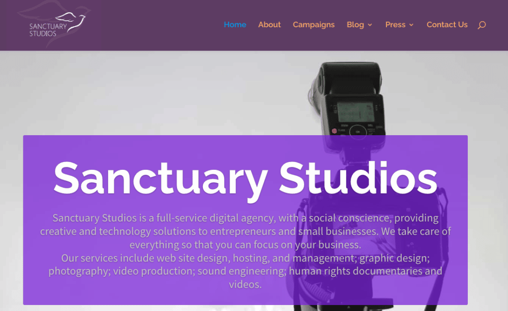 Sanctuary Studios網站截圖