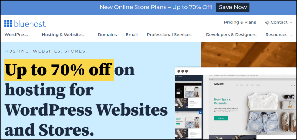 hosting cpanel di prova bluehost