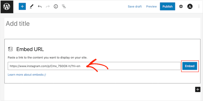 Bir Instagram gönderisini WordPress'e gömme Embedding an Instagram post in WordPress