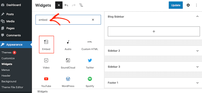 Gömme bloğunu WordPressmbedding-smashballoon-block'a gömme Embedding an Embed block in WordPress