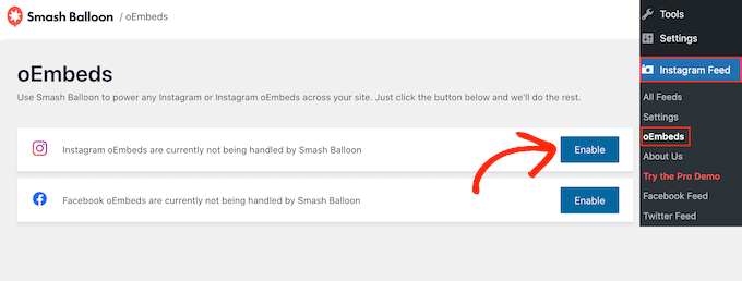 Instagram ve Facebook için oEmbed özelliğini etkinleştirme Enabling the oEmbed feature for Instagram and Facebook