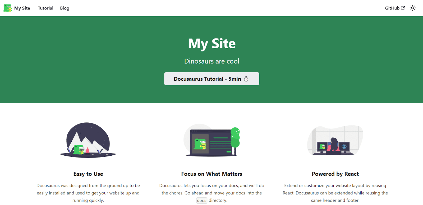 Dağıtılan Docusaurus sitemiz.